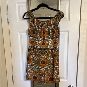 Milly Brown and Blue Sleeveless Mini Sundress